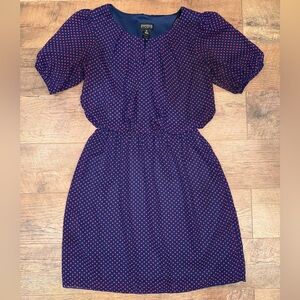 Enfocus Studio Navy With Red Polka Dot Dress